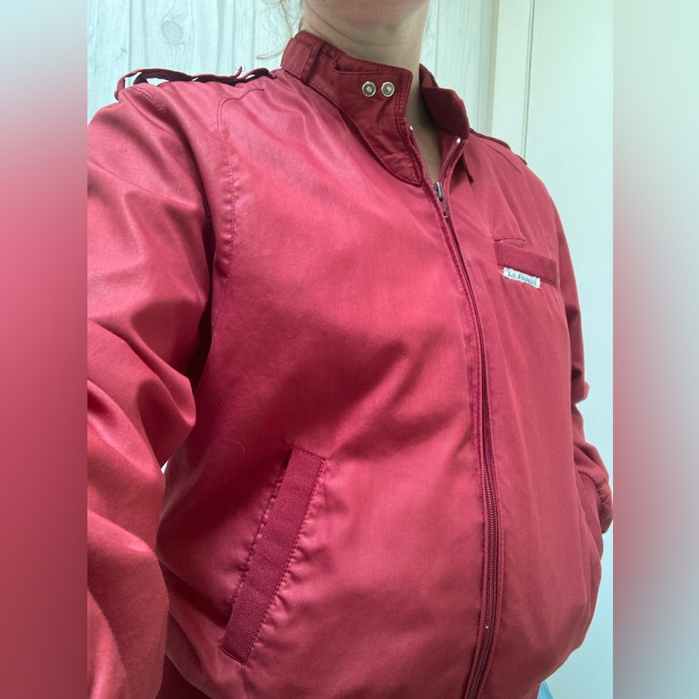 1980’s burgundy Le Parot jacket, members only style